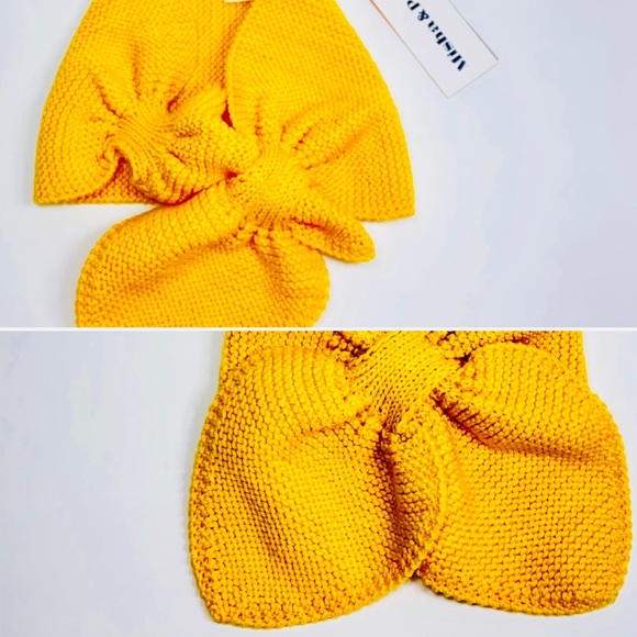 NWT MISHA&PUFF Adult Women Scarf 100% Merino Wool Knit Neck Warmer Yellow (g41) - Picture 5 of 12